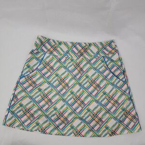 ADIDAS Womens Skort Sz 4 Skirt Shorts Golf Tennis Pickleball Plaid Preppy Sports
